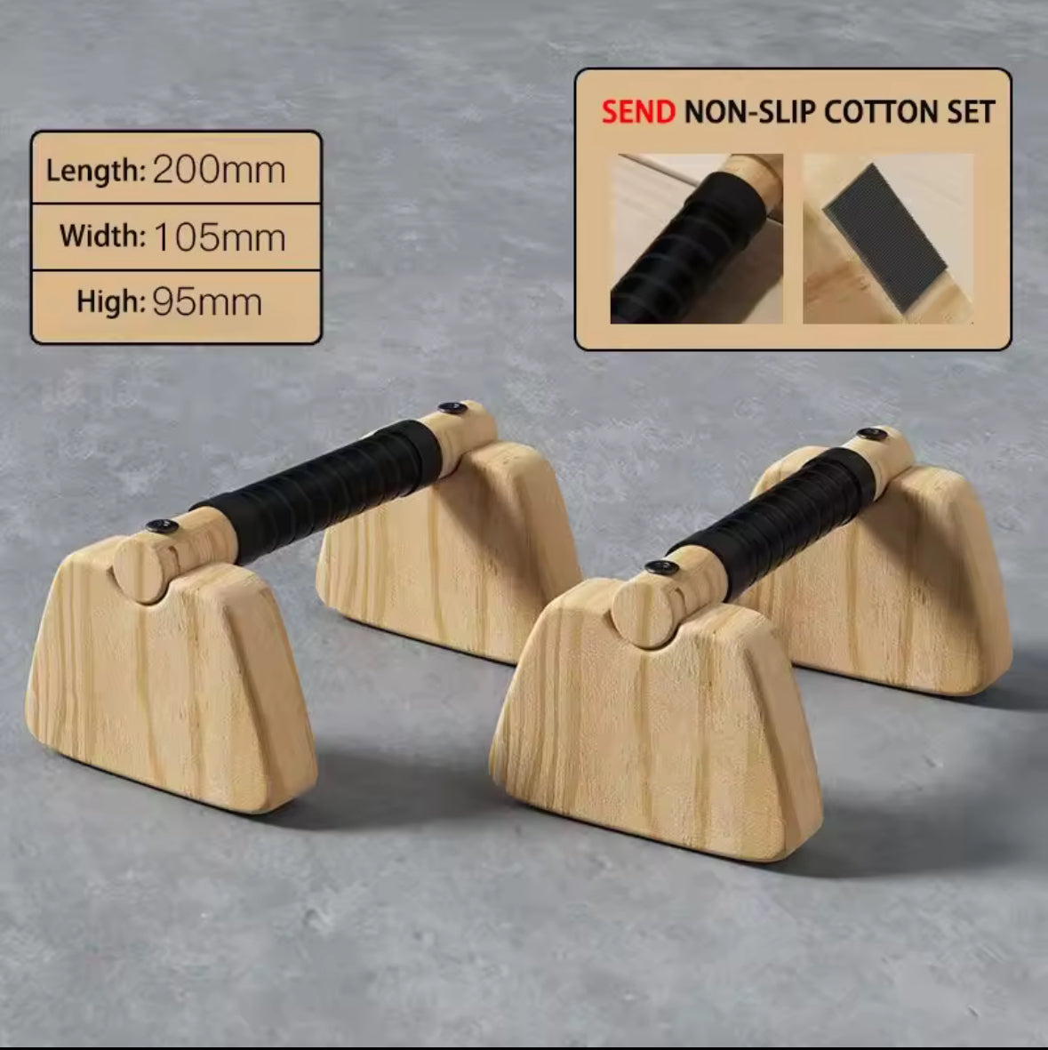 Holz Parallettes – Push-up & Calisthenics Griffe aus Buchenholz (20–50 cm)