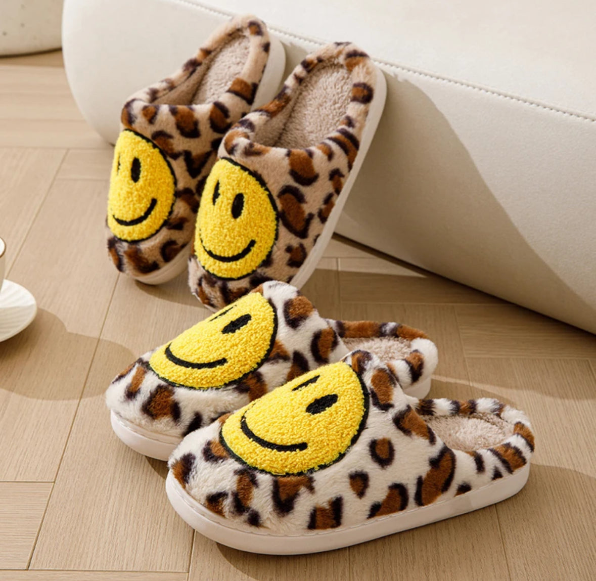 Leopard Smiley Slippers