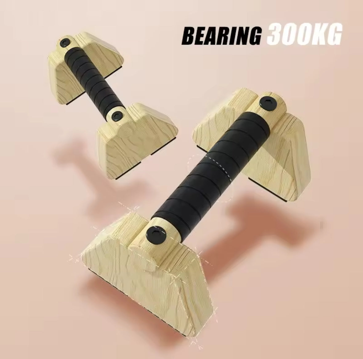 Holz Parallettes – Push-up & Calisthenics Griffe aus Buchenholz (20–50 cm)