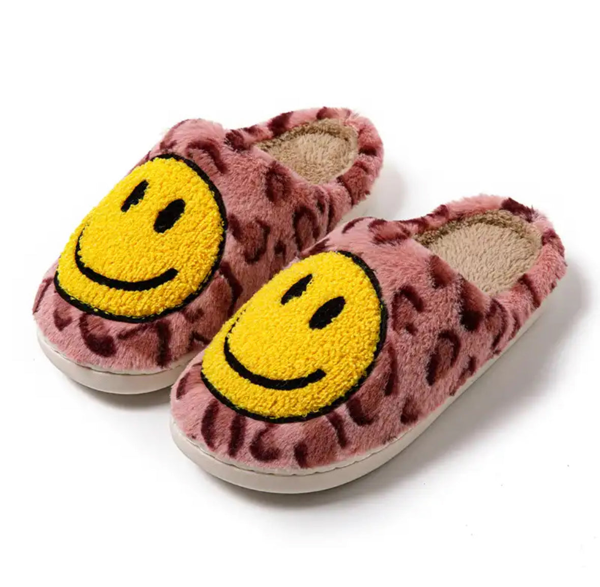 Leopard Smiley Slippers